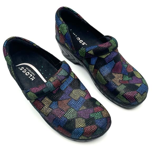 Klogs clogs Portland Puzzle metallic multicolor leather upper size 8 comfort - Picture 1 of 8